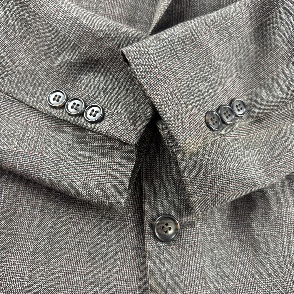Egon Von Furstenberg Mens Plaid‎ Wool Blend Blazer Jacket Size 38L